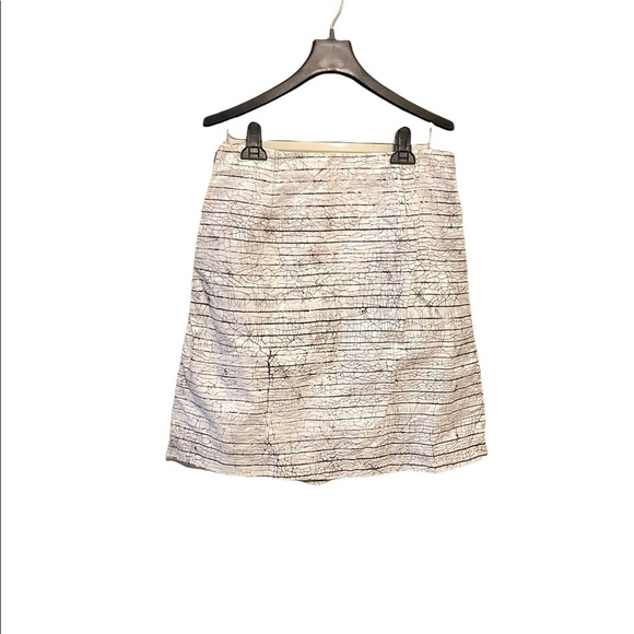 Tory Burch Palma Stripe Cracked Print A Line Straight Pencil Skirt - Picture 4 of 8